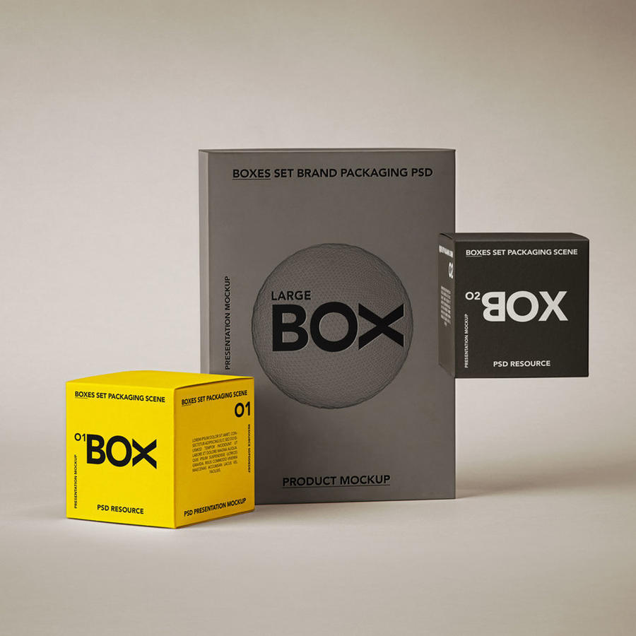 盒子样机效果图展示包装盒