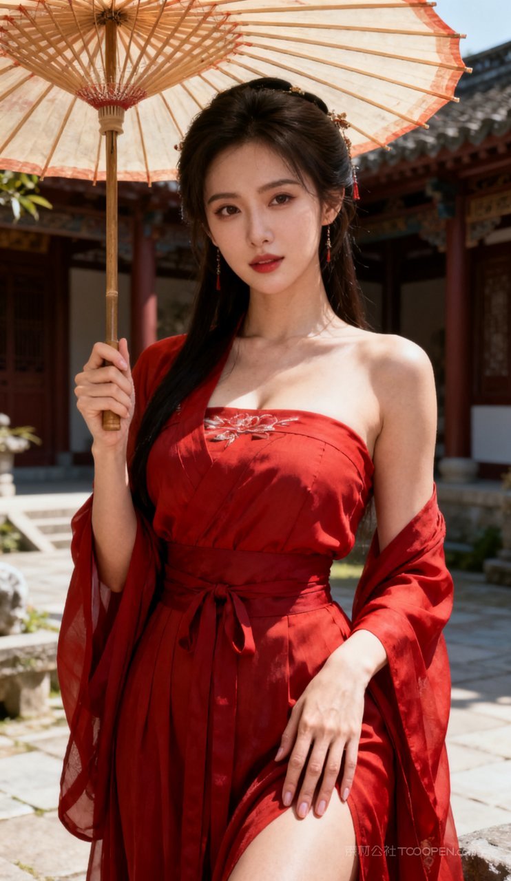 美女美艳妩媚大胸古风性感少女国风汉服