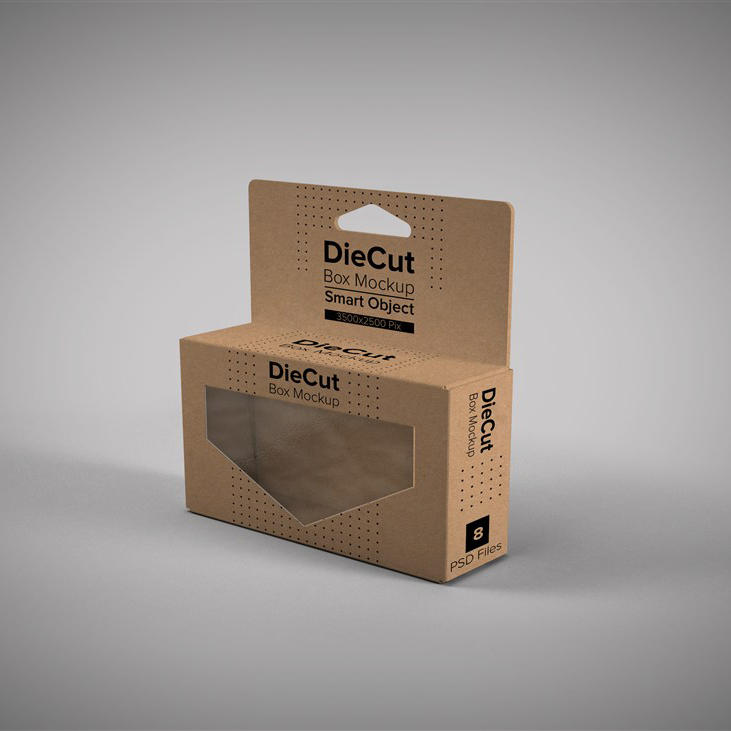 自定义缕空形状的纸盒包装展示样机