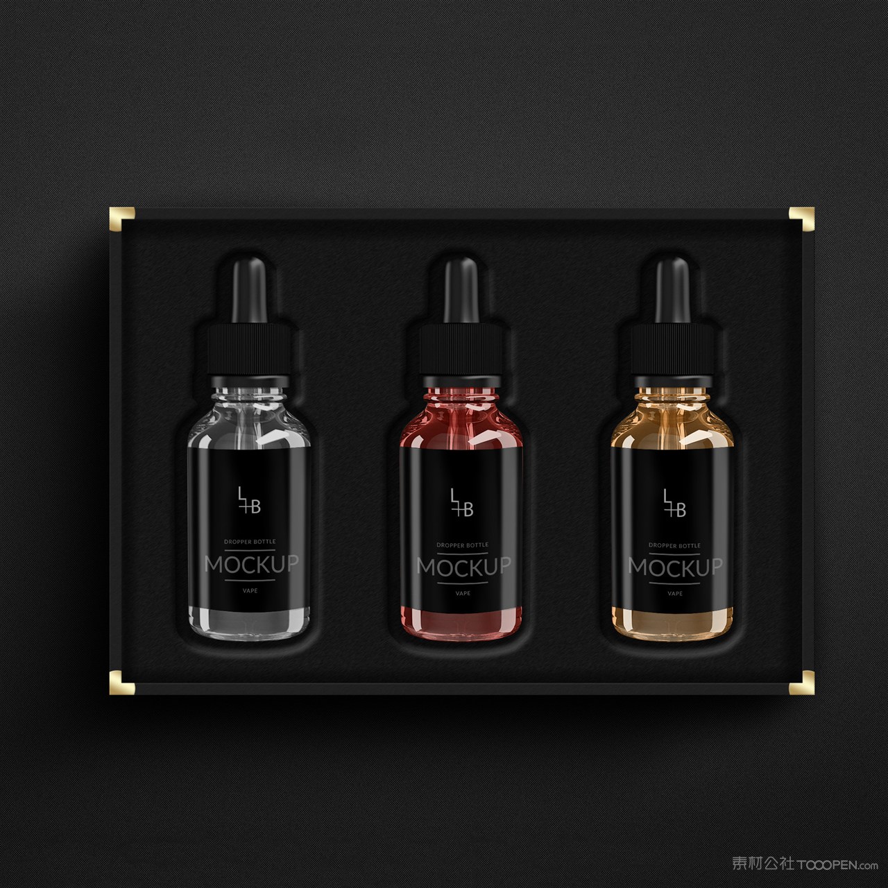 精油瓶礼盒包装贴图样机