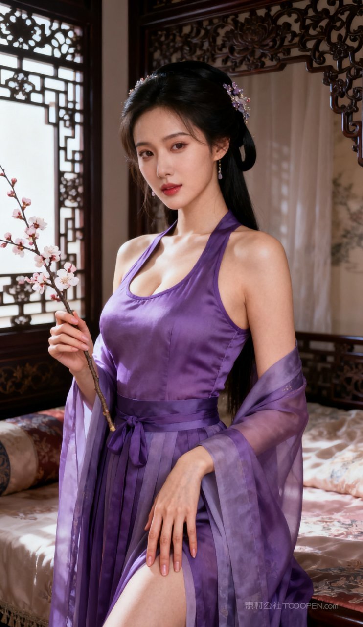 写真丰腴性感女性汉服美女美艳古风