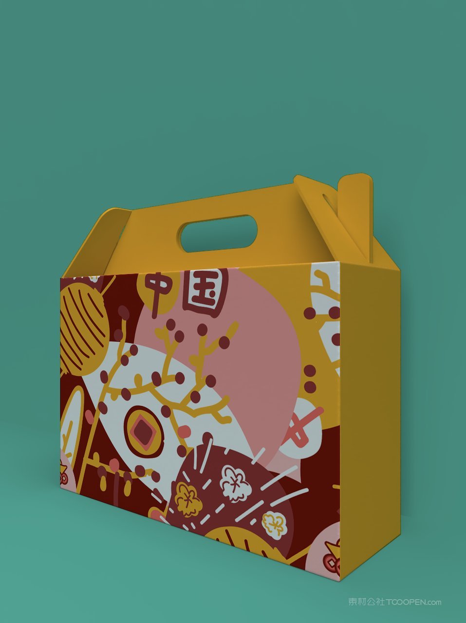 手提礼盒包装样机素材