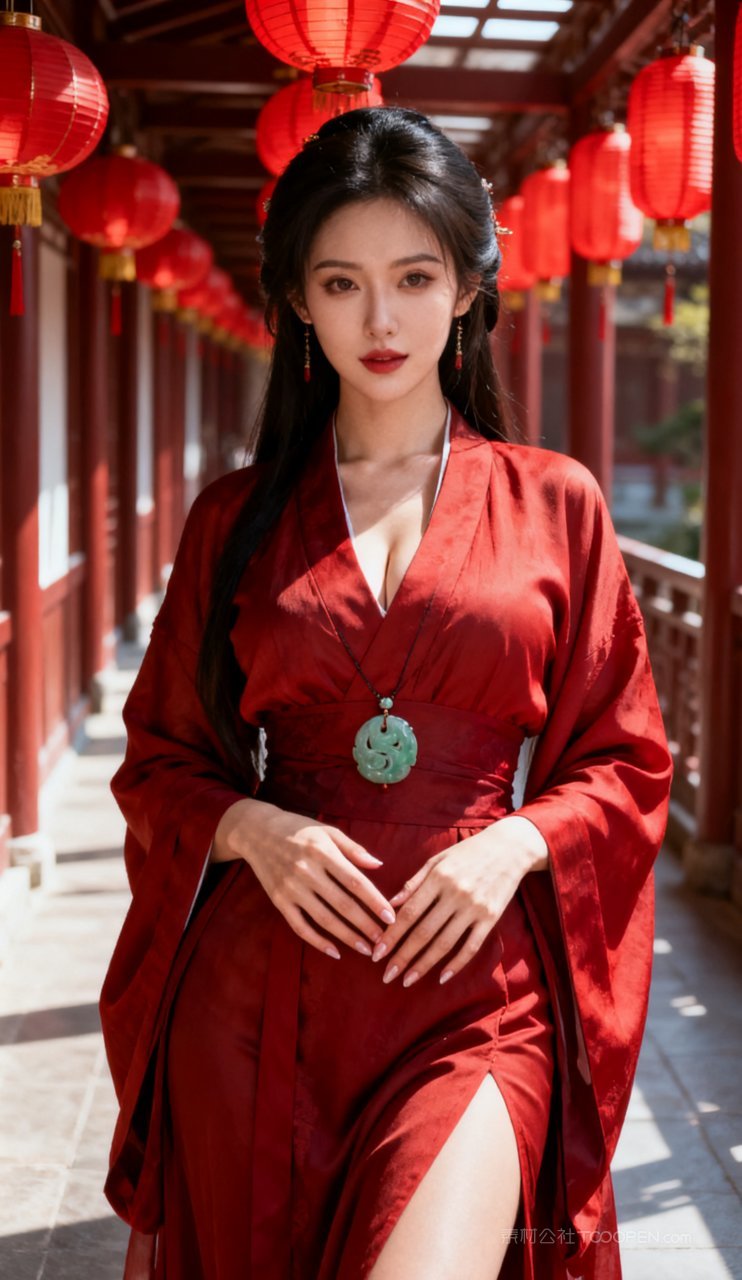 美女性感妩媚美艳大胸汉服古风