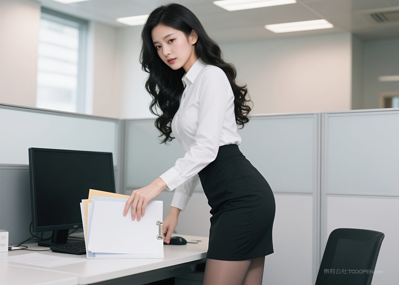 职业美腿性感写真短裙女性丝袜美女模特