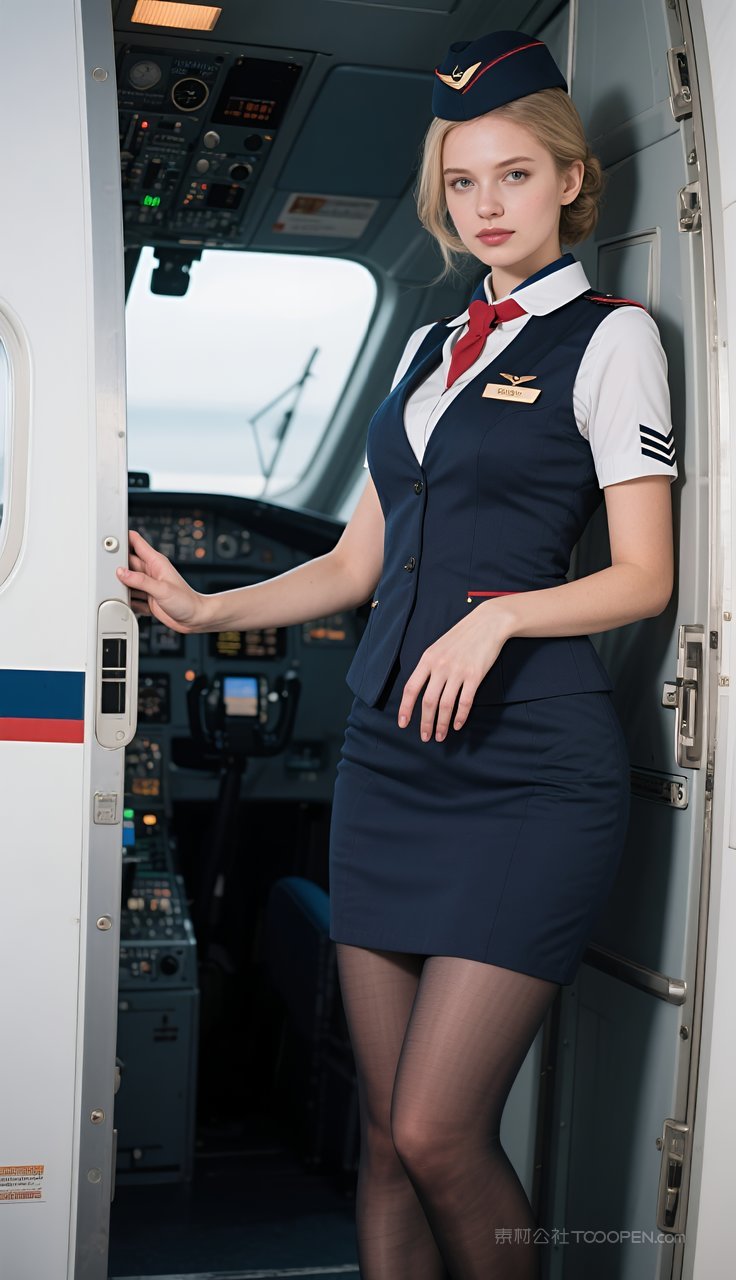 长腿少女制服性感丝袜欧美短裙美女空姐