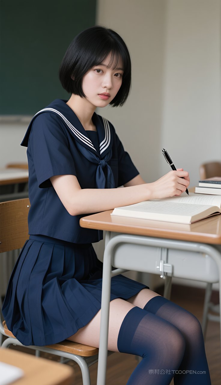 制服美女长腿丝袜美腿少女短裙模特