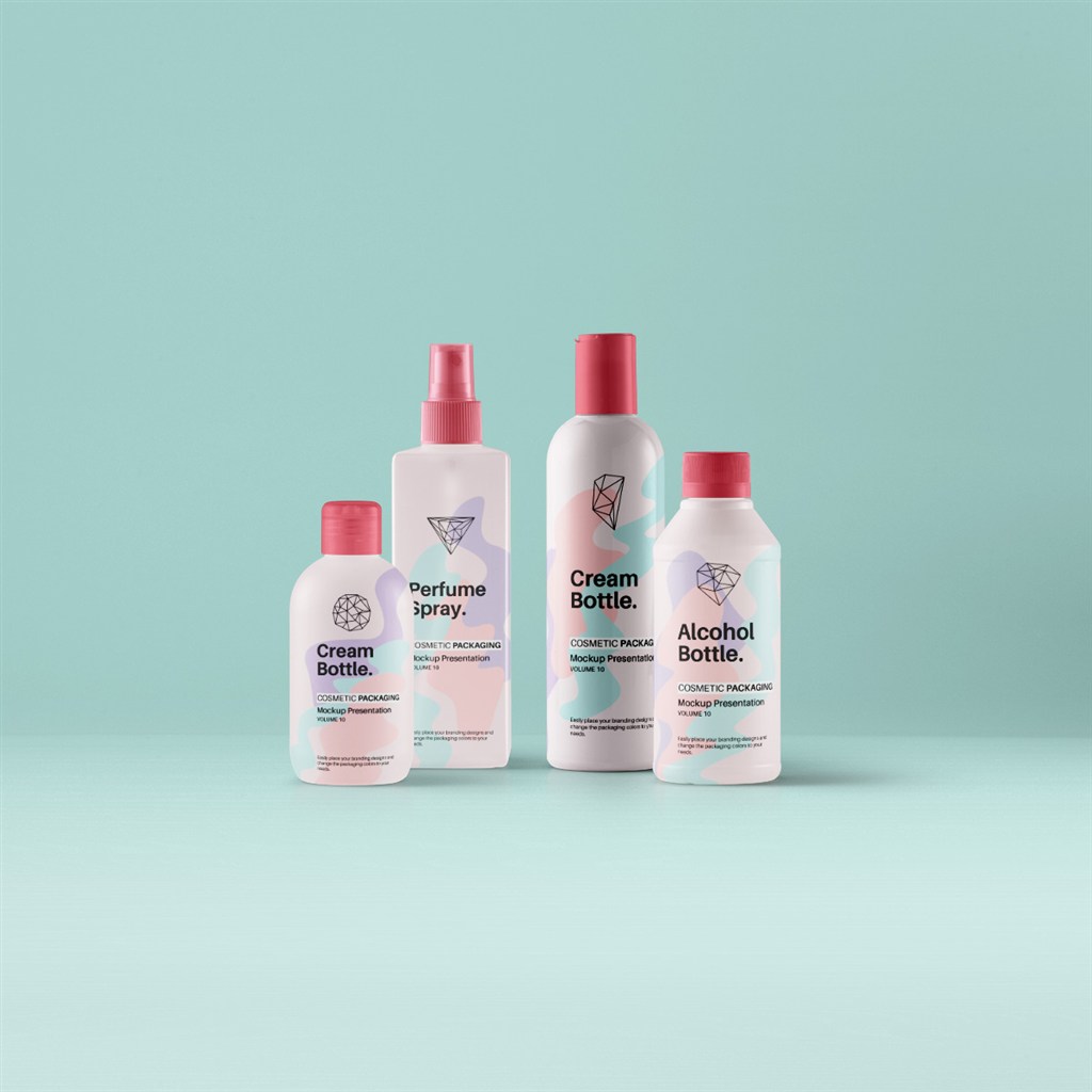 化妆护肤品包装瓶子VI样机