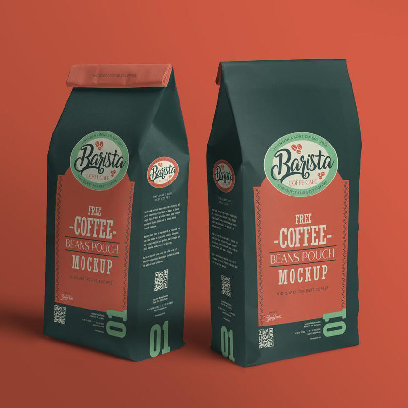 咖啡自立袋场景样机 (4)