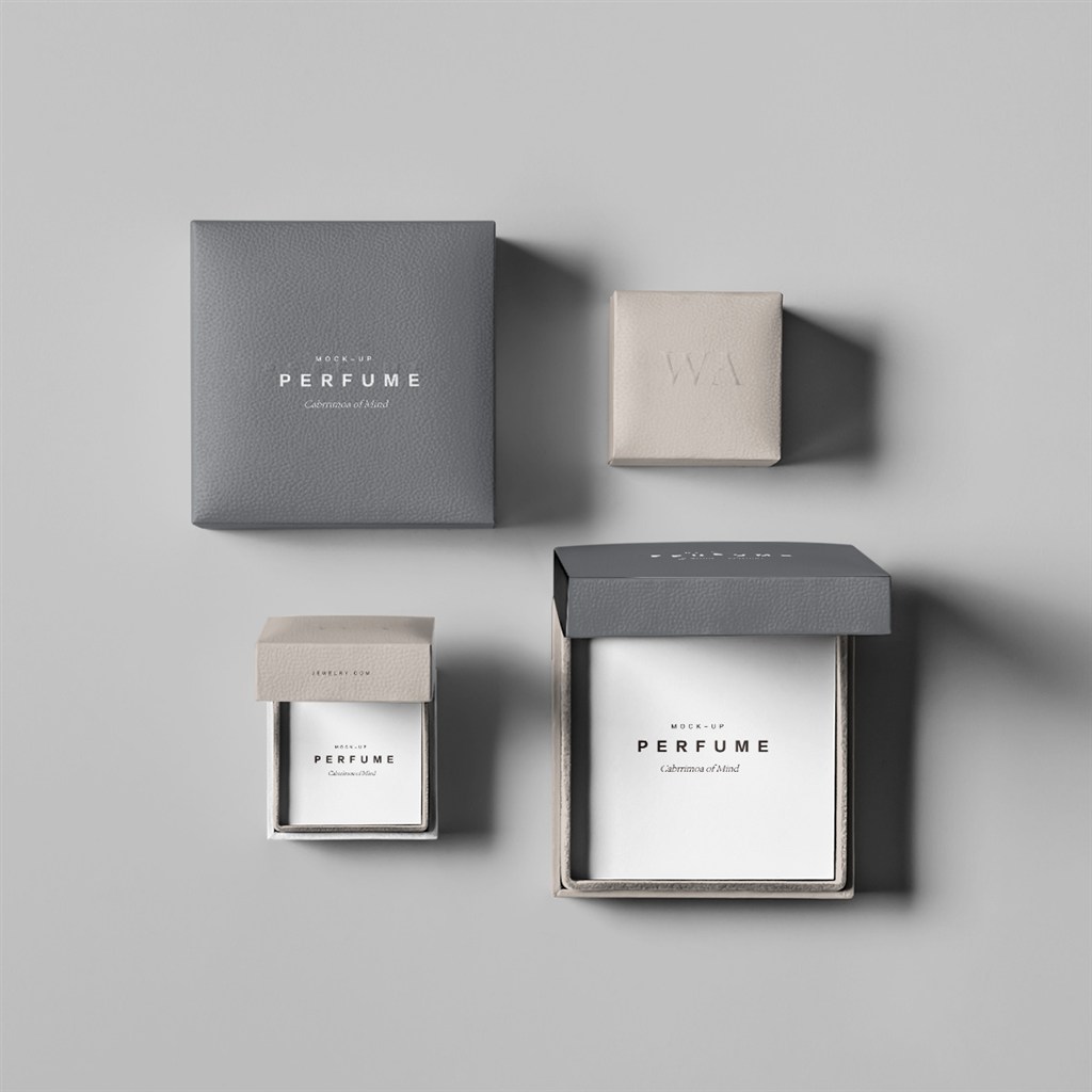 奢侈品珠宝首饰包装方盒组合样机模板