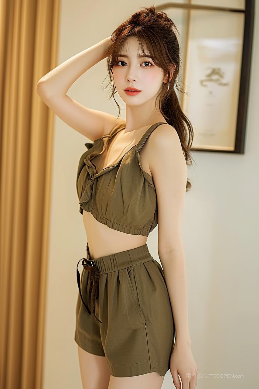 模特时尚长发美女潮流美容摄影美白彩妆青春服装化妆性感