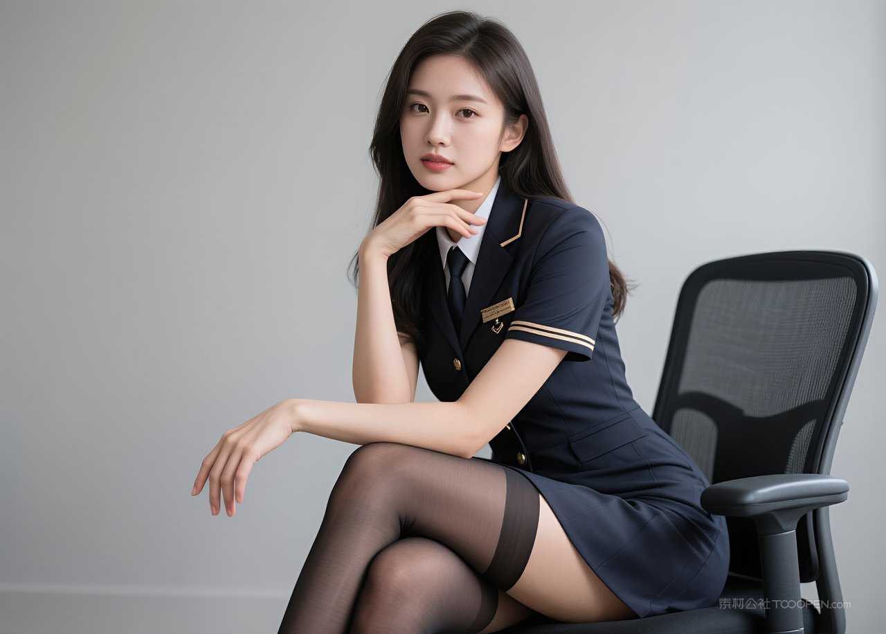 模特美女职业写真女性性感丝袜美腿短裙