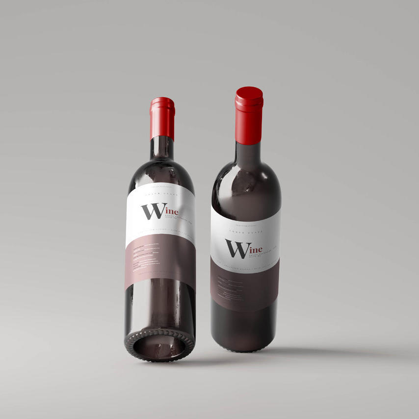 红酒瓶贴纸样机