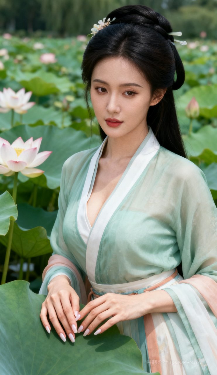 丰腴女性性感古风美女汉服摄影美艳