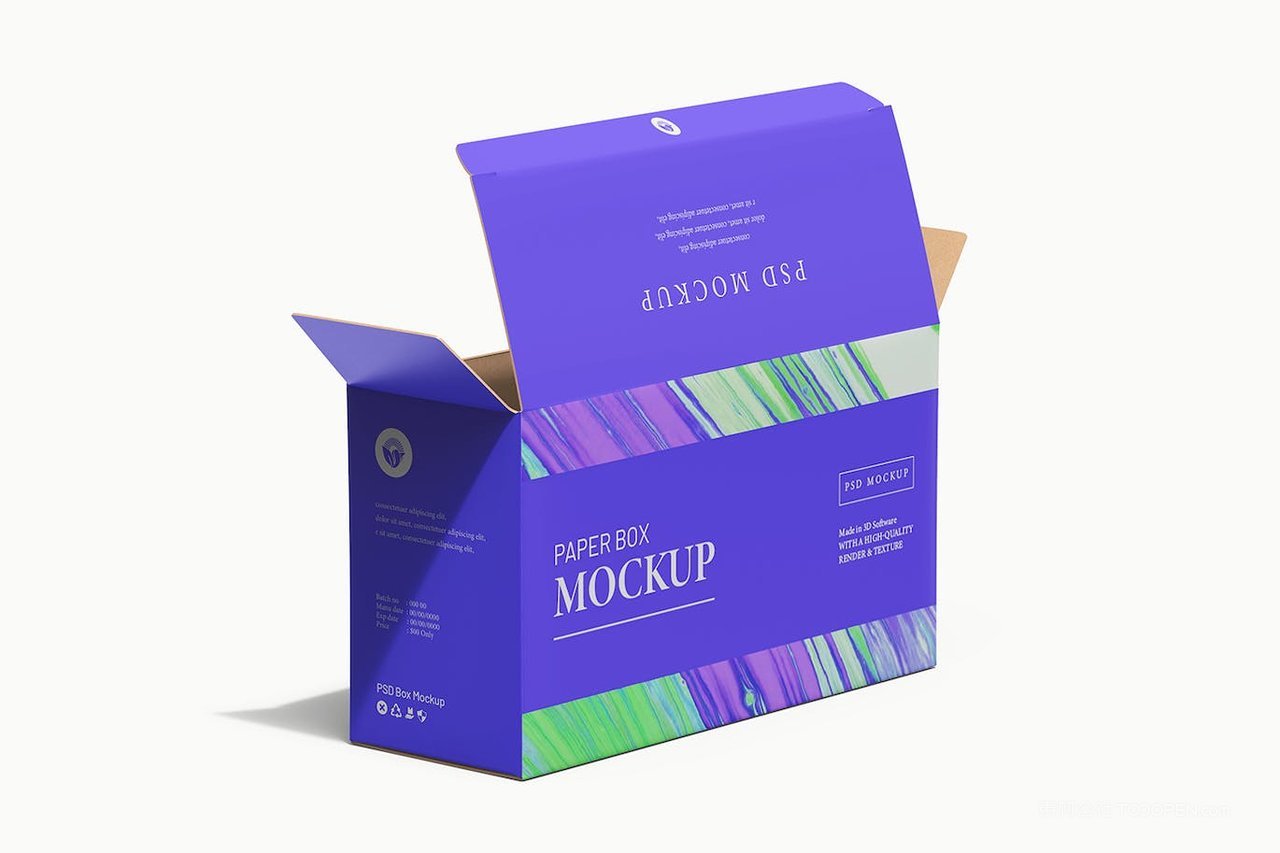 紫色纸盒包装盒样机