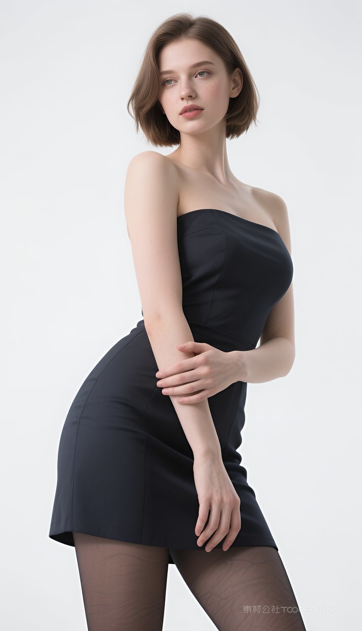 模特美腿美女性感长腿丝袜短裙欧美腿模