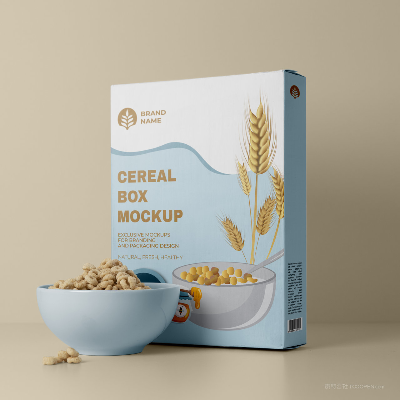 纸包装盒麦片包装贴图样机