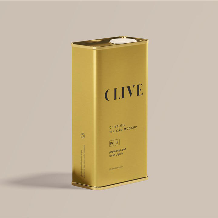 橄榄油锡罐模型样机