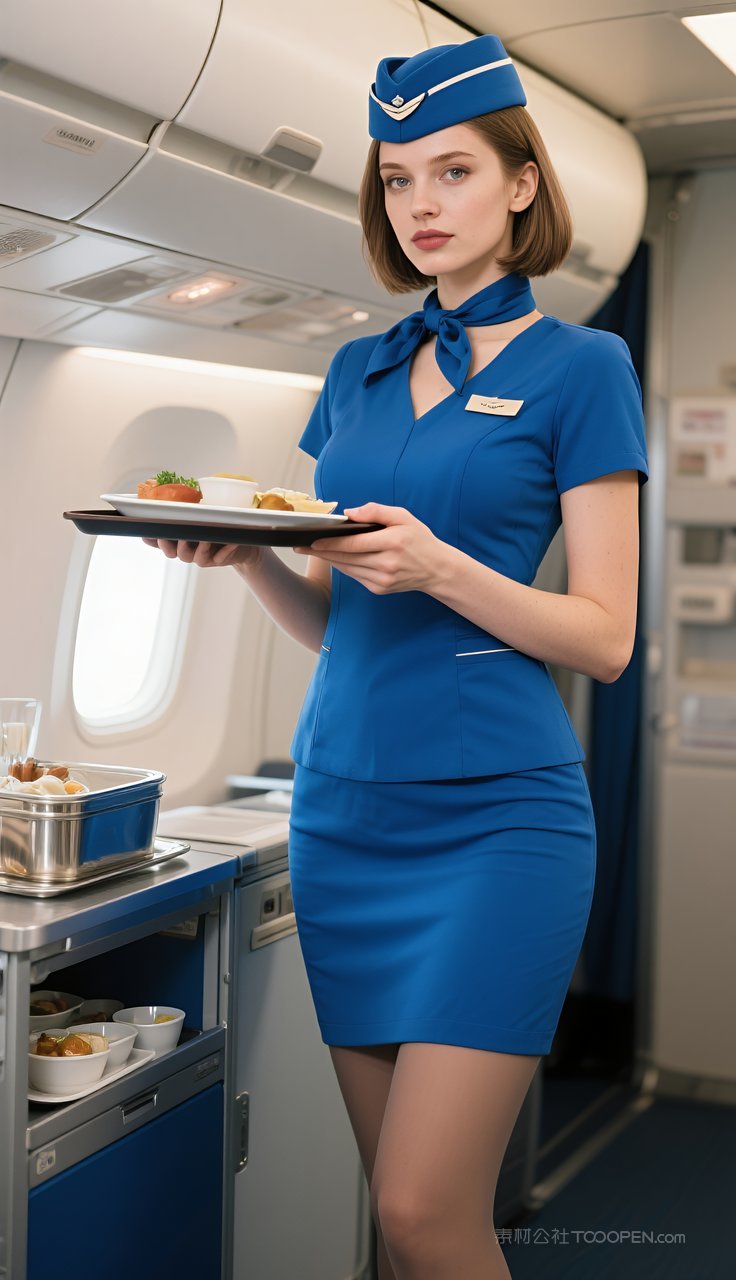 空姐性感丝袜长腿欧美短裙制服美女