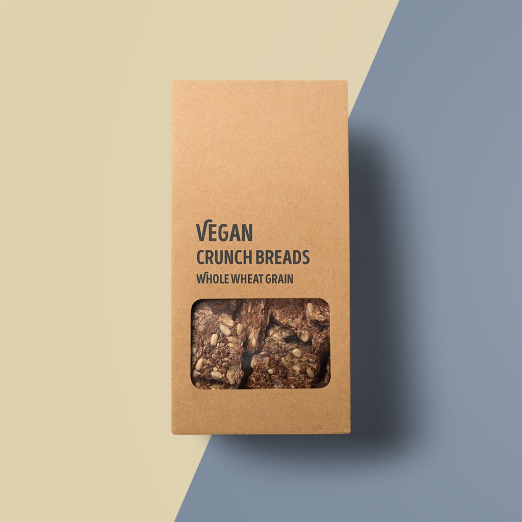 有机食品之坚果饼干块牛皮纸袋样机模板