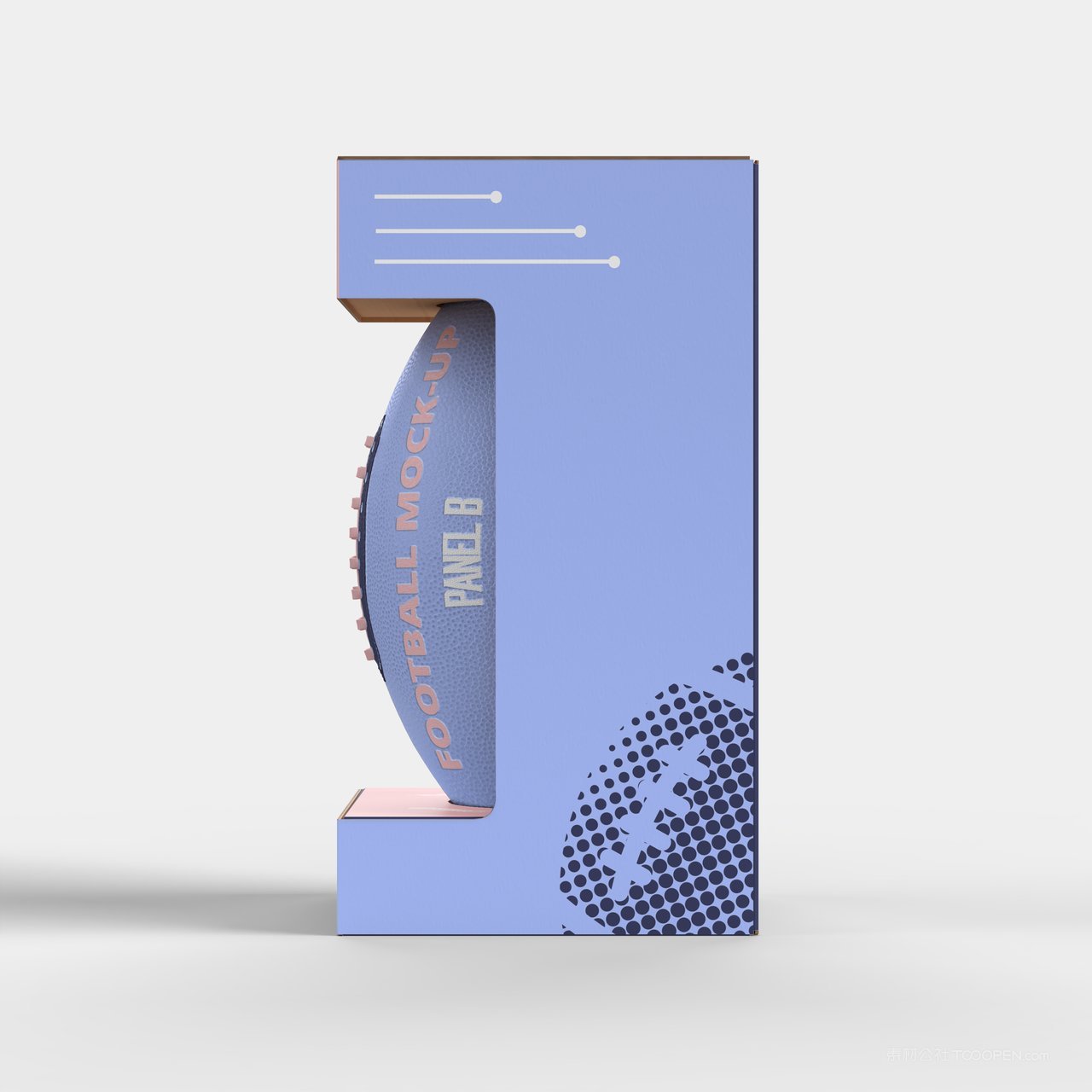 橄榄球包装盒样机