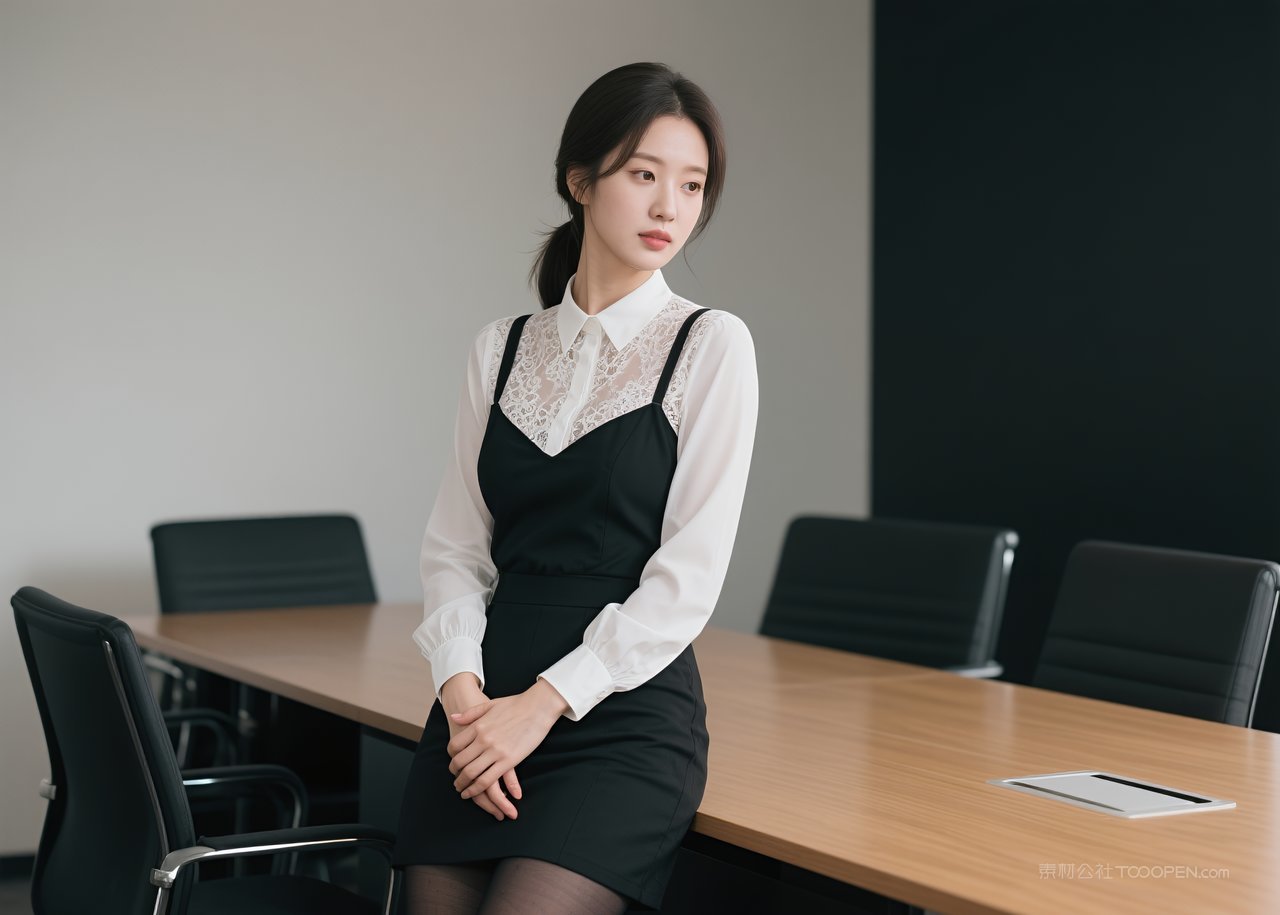 职业性感美女模特丝袜短裙美艳迷人长腿