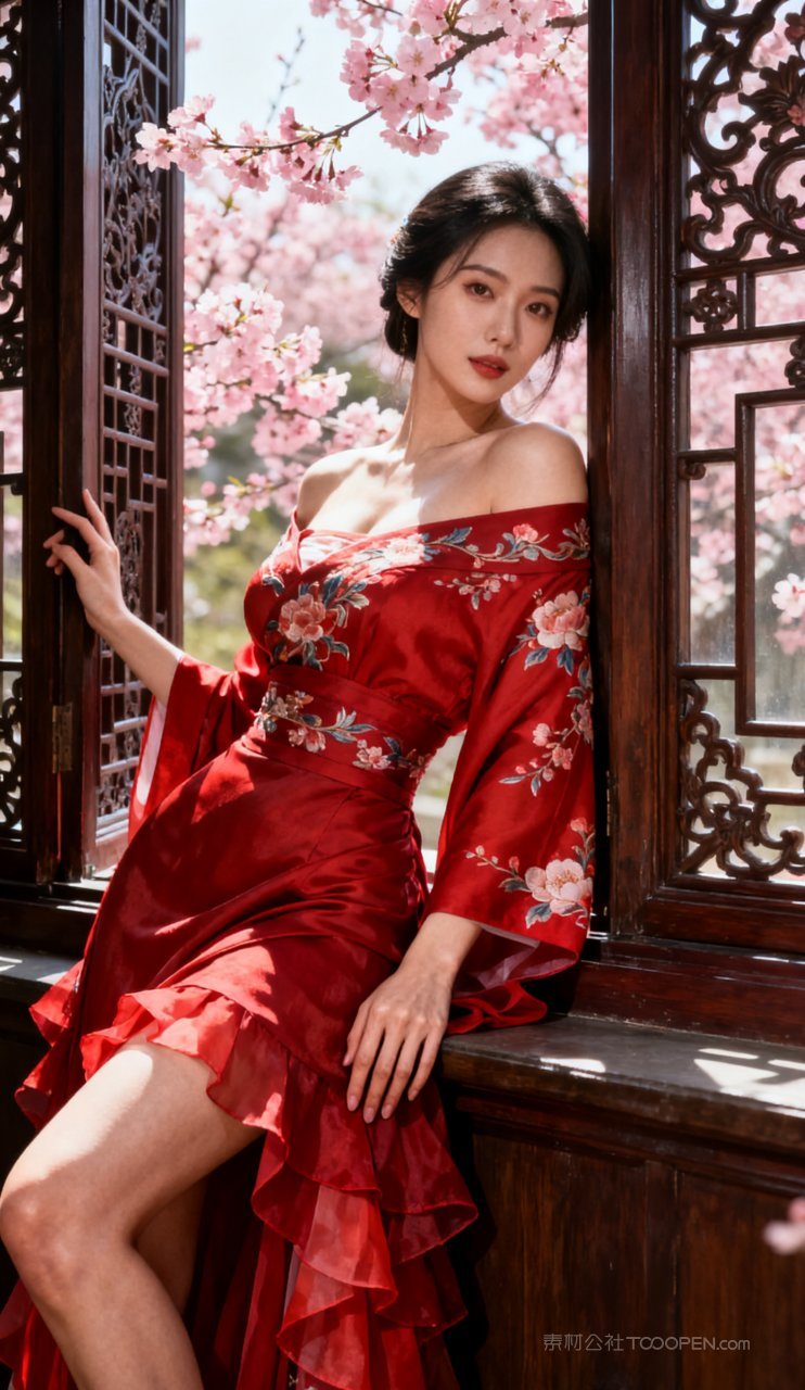 妩媚美女古风少女大胸美艳性感汉服