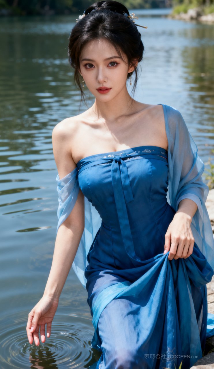 妩媚美艳古风性感少女大胸汉服美女