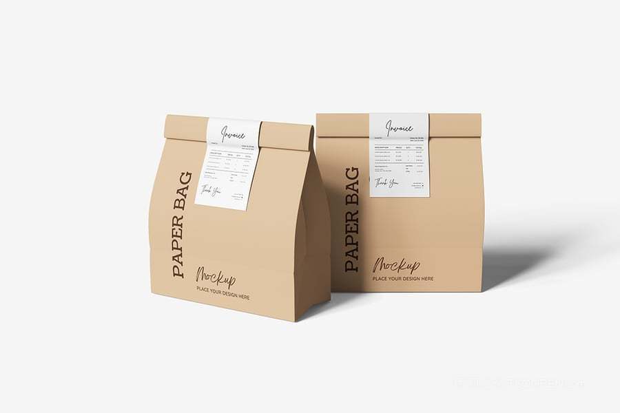 外卖食品纸袋包装样机