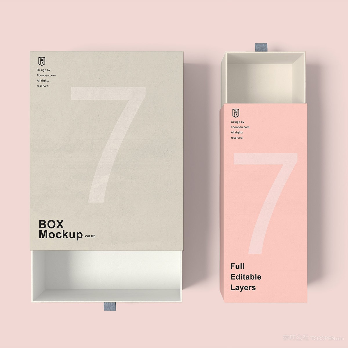 2种尺寸的礼品纸盒包装样机