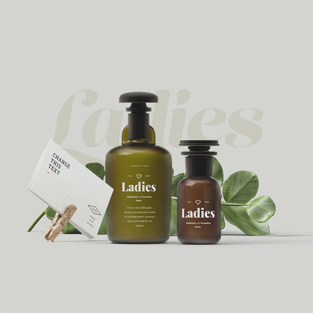 时尚化妆品精油包装设计样机