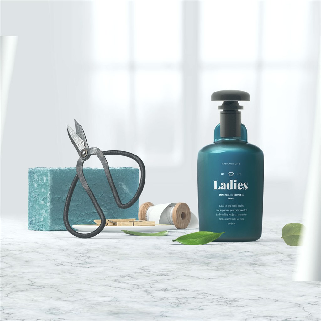 时尚化妆品包装设计样机模板贴图