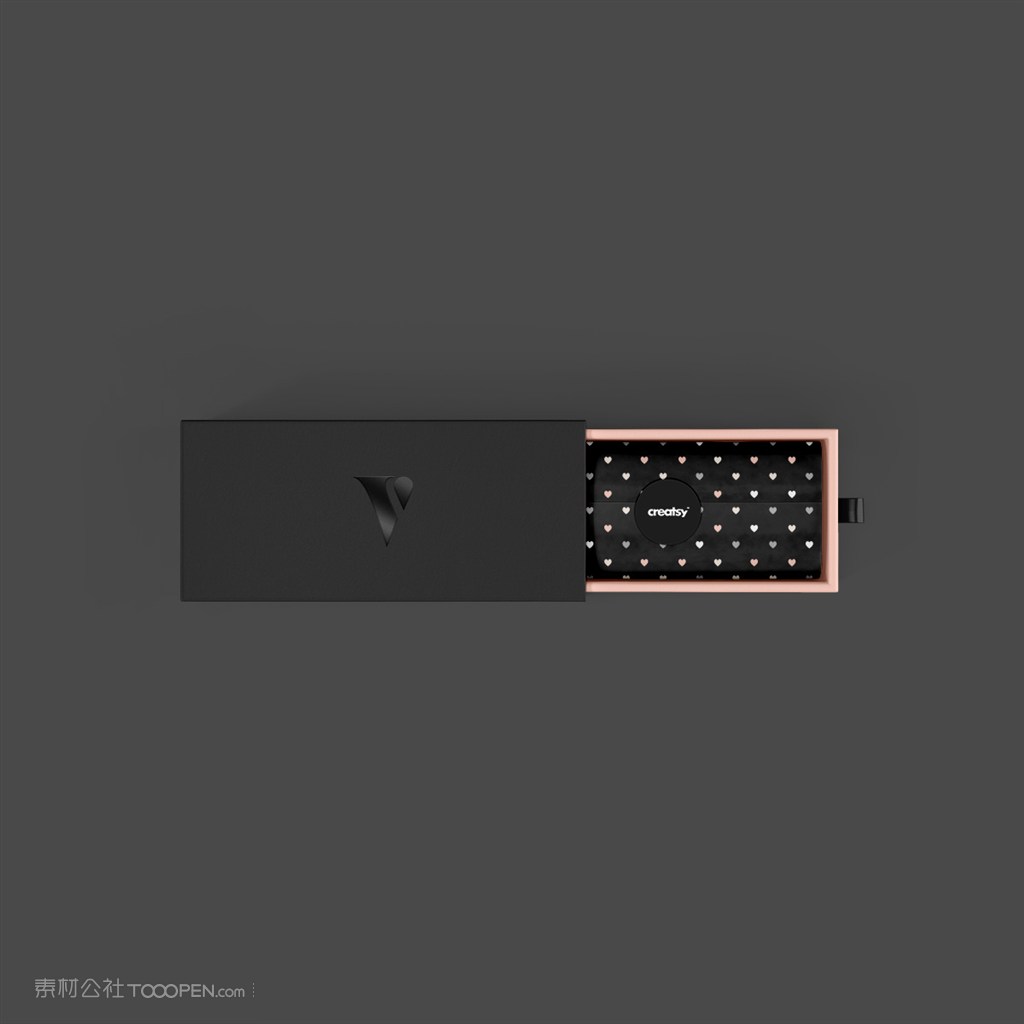 精品黑色抽拉包装盒样机