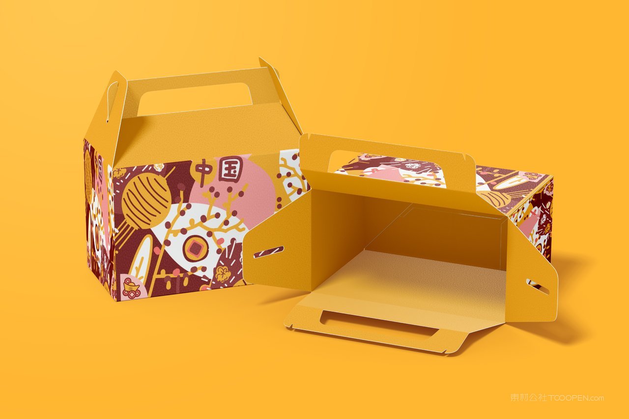 手提礼盒包装样机模板