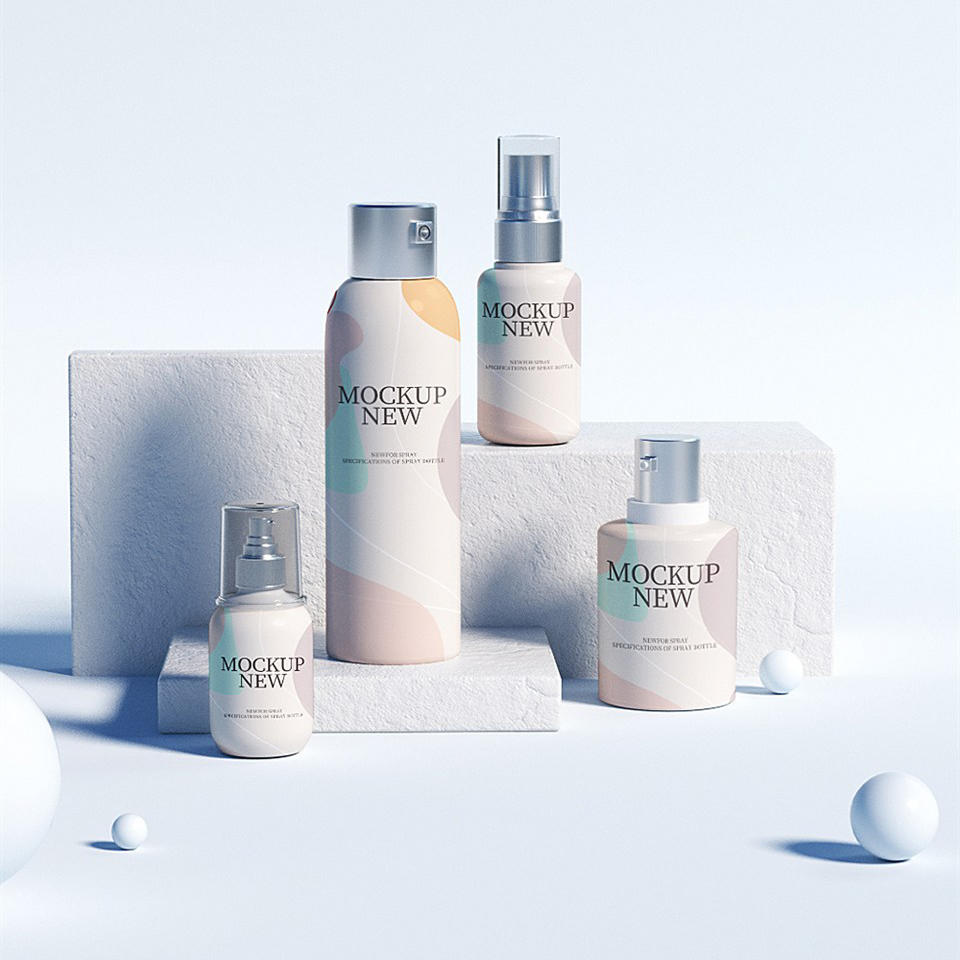 多种规格产品包装化妆品喷雾瓶样机模板素材