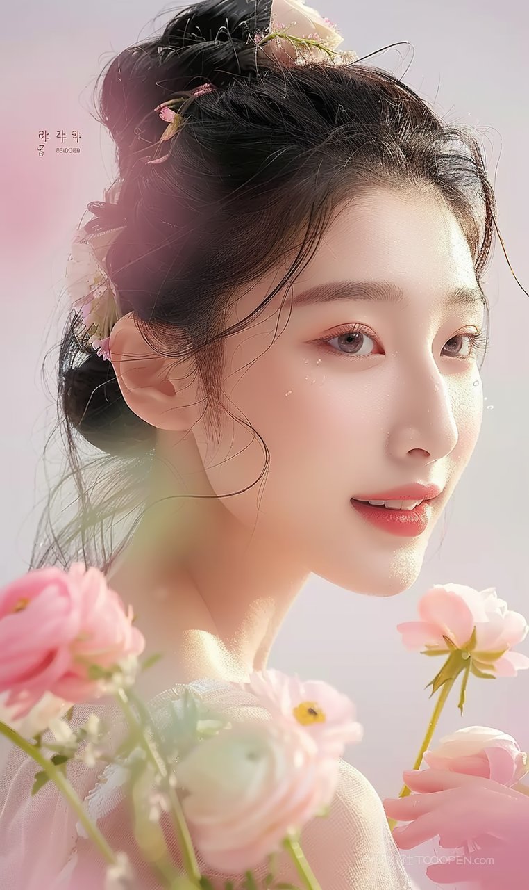 青春魅力高雅时尚美女美容彩妆女性