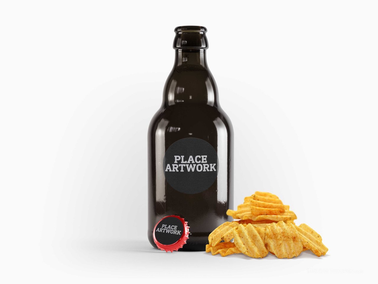 黑色啤酒瓶样机