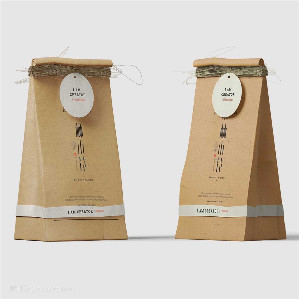茶叶品牌vi纸袋样机模板