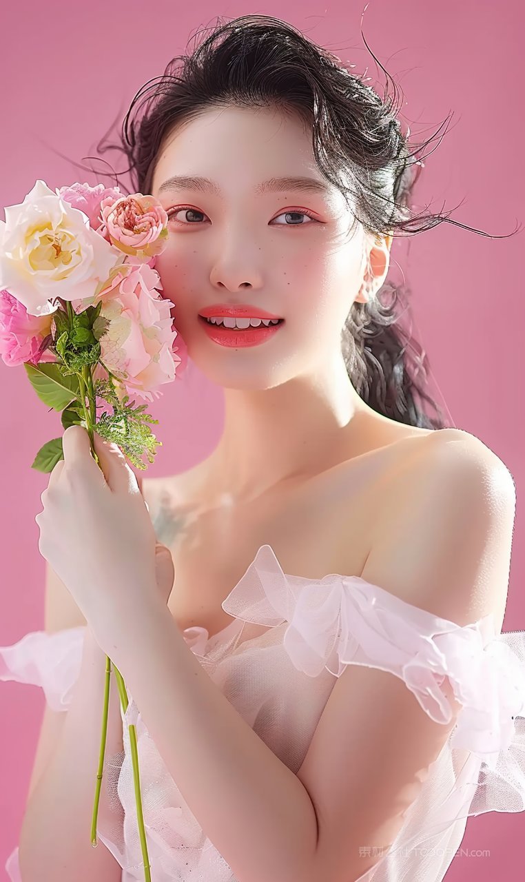 美女女性个性清纯美白时尚护肤青年