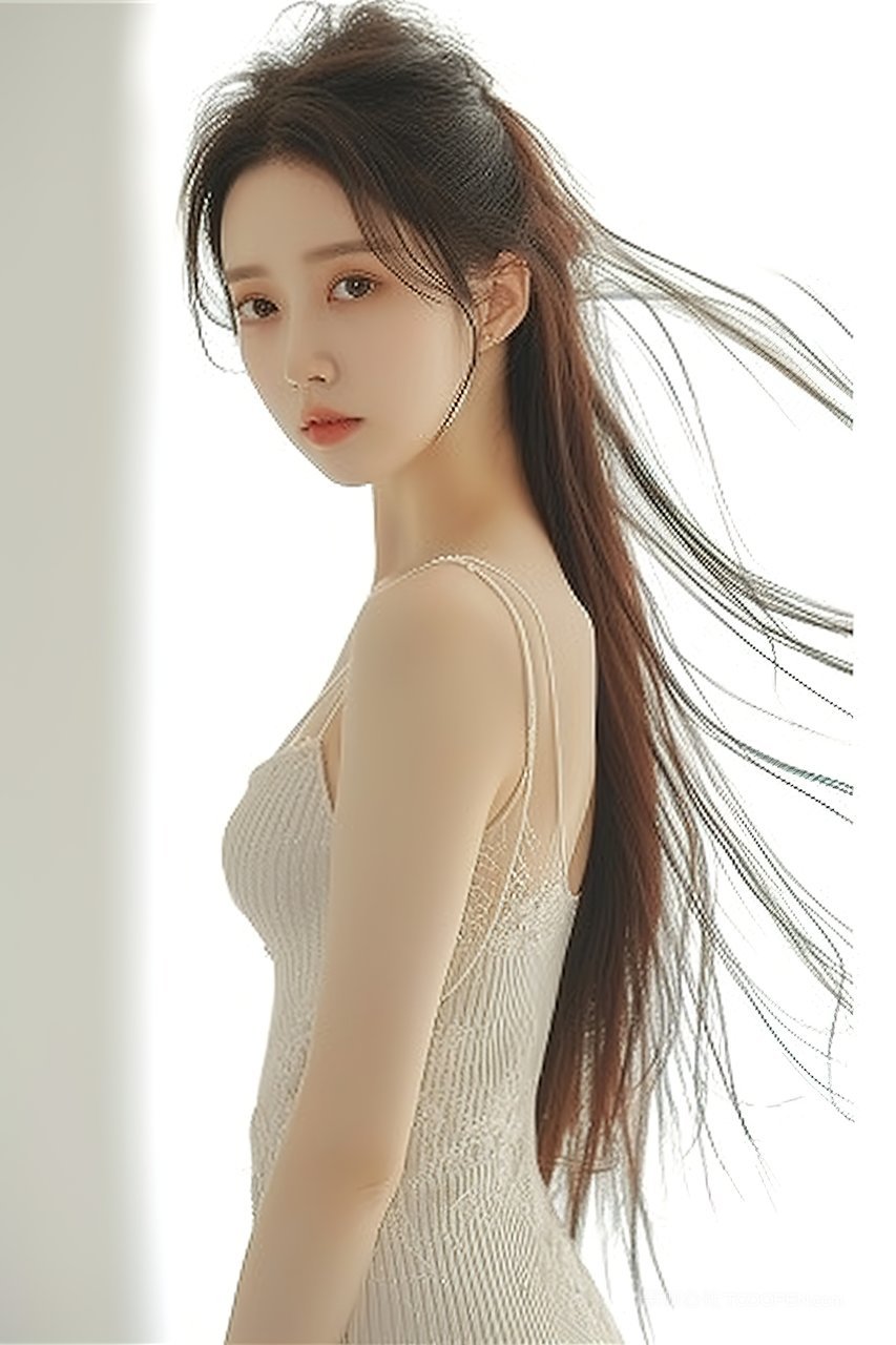 气质摄影可爱女性长发高清服装少女性感青年微笑清纯