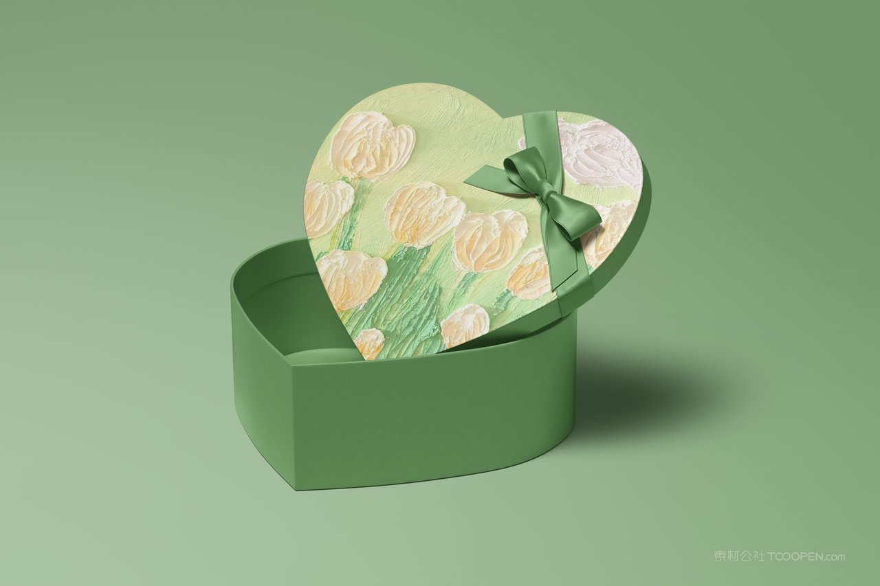 【2194期】爱心绿色彩绘包装盒样机 (6)