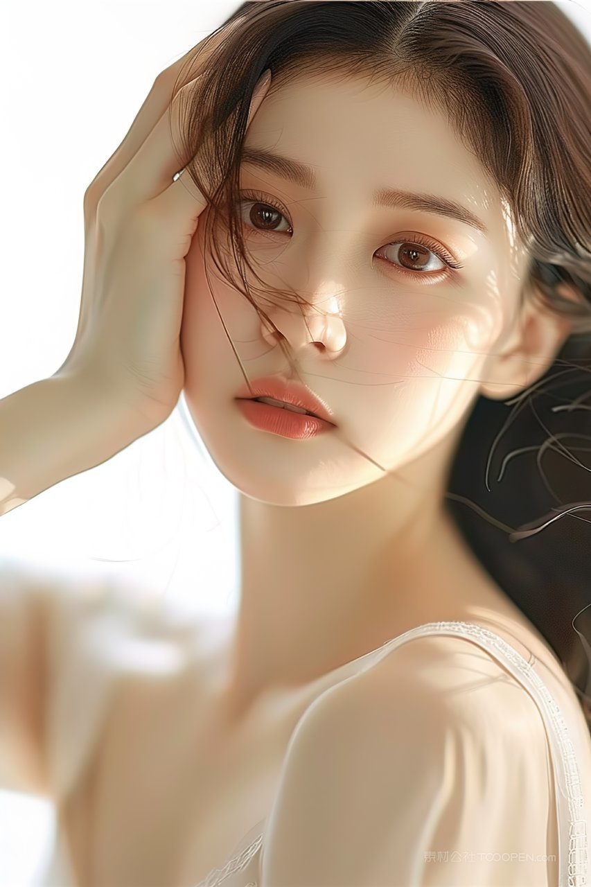 年轻优美魅力清纯女性时尚彩妆美容青春美女