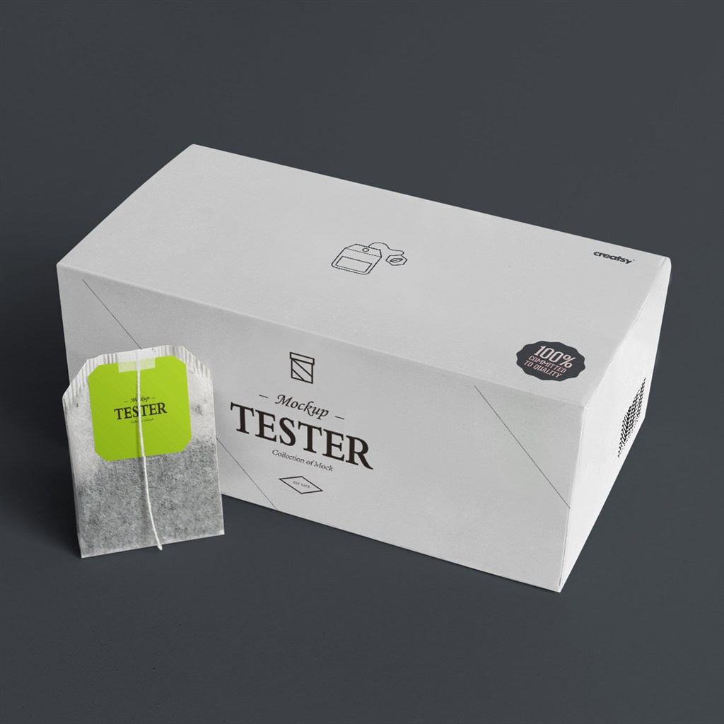 茶叶包装盒吊牌样机模板