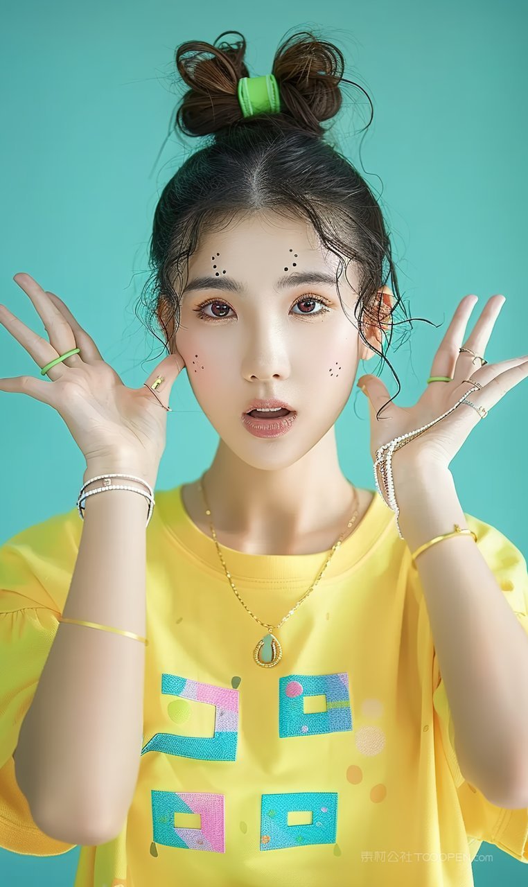 女性盛装彩妆活力青春美容美女气质