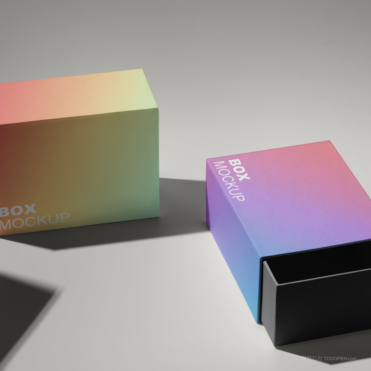 彩色礼品包装纸盒贴图样机