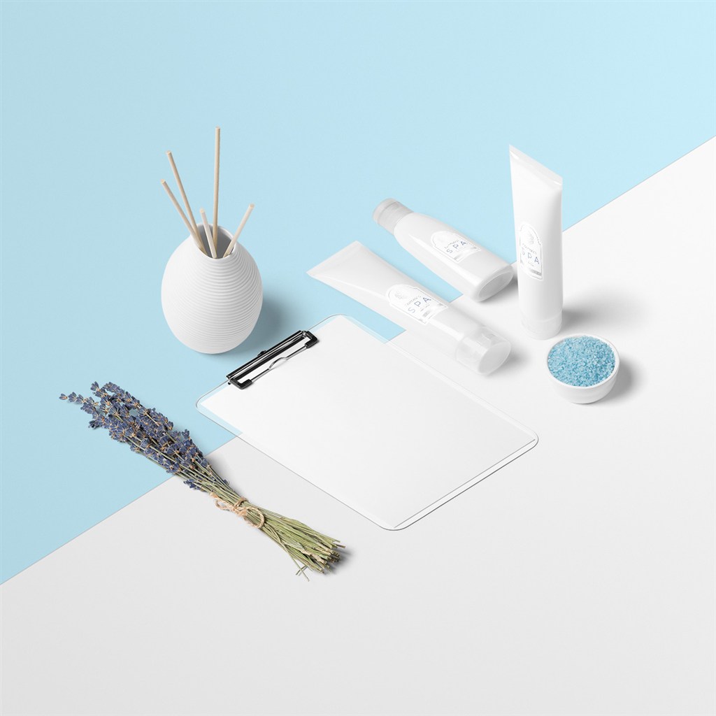 spa精油洗漱瓶子包装样机模板