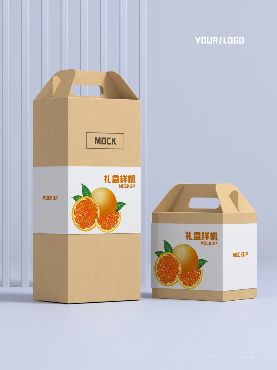 手提礼盒包装样机素材