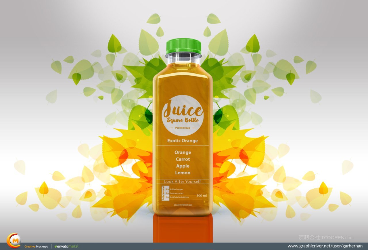 橙汁果汁瓶样机