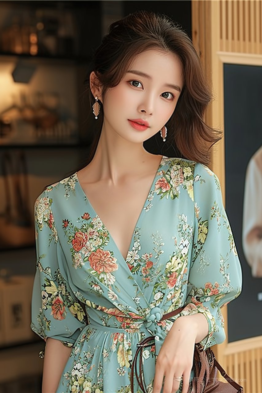 时尚化妆潮流美白模特摄影美容青春性感长发彩妆美女服装