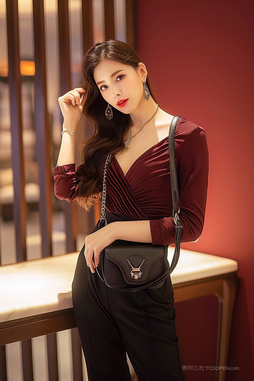 气质青年性感少女微笑高清清纯摄影服装长发女性可爱