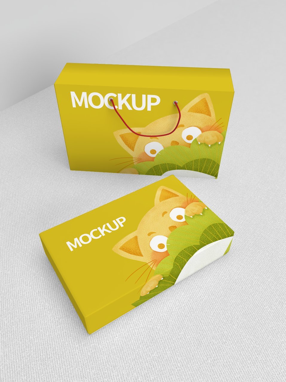 手提礼盒包装样机素材